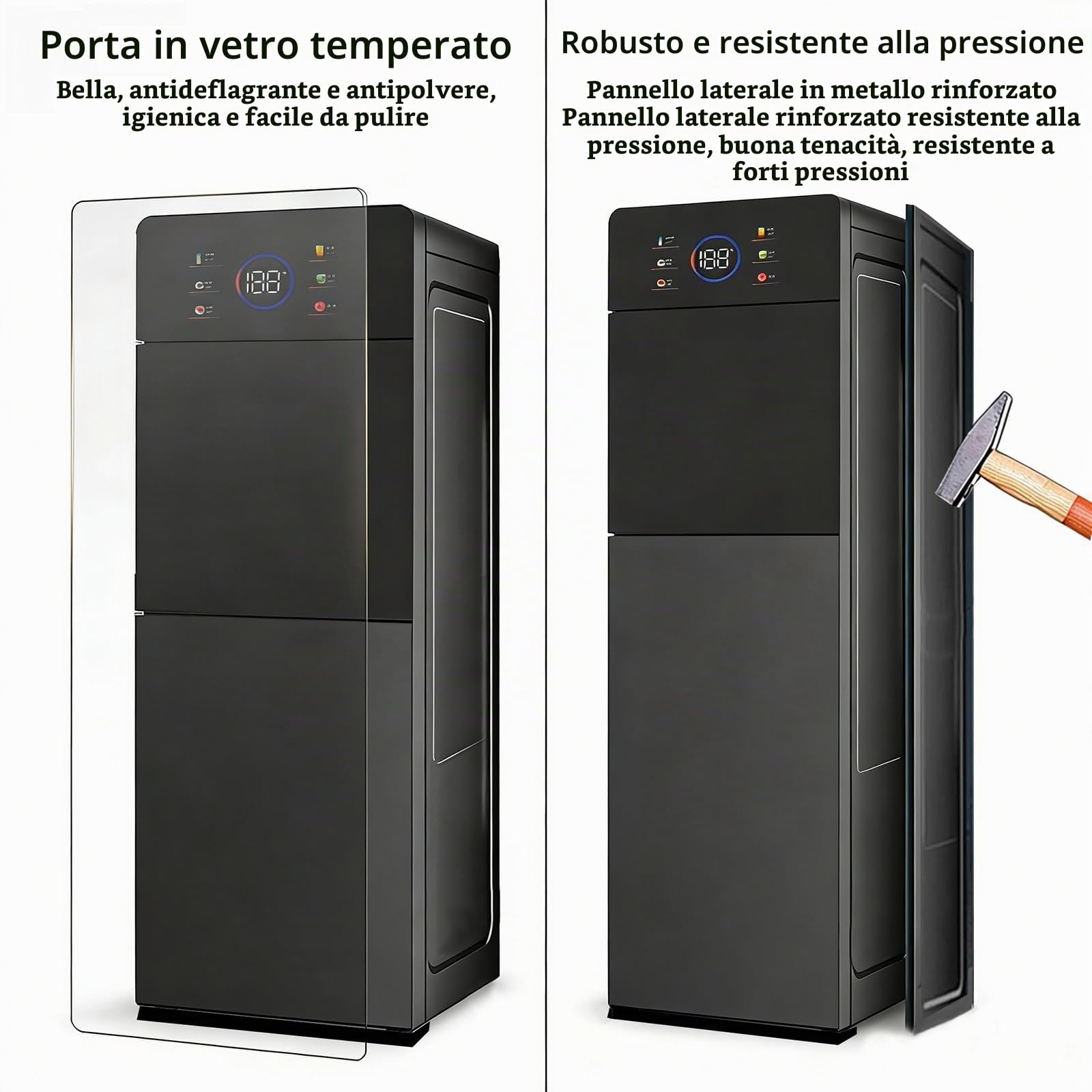 Dispenser Acqua Verticale, Refrigeratore D'acqua A Caricamento Dal Basso, Riscaldamento rapido 3 Impostazioni Di Temperatura Smart Touch for Domestico In Ufficio E Commerciale
