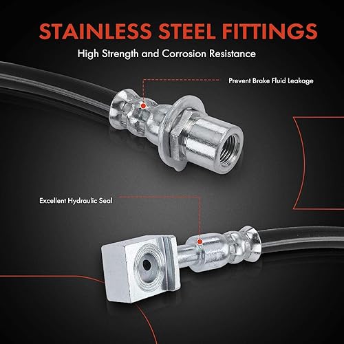 Miniatura 4 de A-Premium Manguera hidráulica de freno interior y exterior del pasajero trasero compatible con modelos Cadillac - CTS 2008 2009 2010 2011 2012 2013