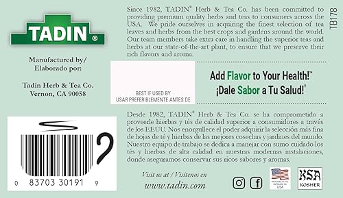 Miniatura 2 de Tadin Té de eucalipto, té de hierbas, sin cafeína, 24 bolsas de té por caja, paquete de 6