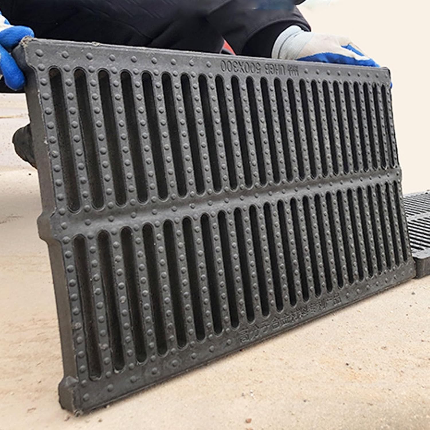 ポリマープラスチックグレート排水屋外用、チャンネルドレン高ポリマー床ドレン滑り止め、4/5/6インチ幅スクエアトレンチドレングレート