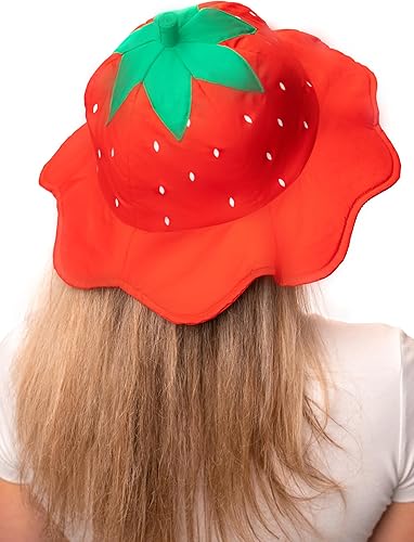 ComfyCamper Strawberry Shortcake Hat Bonnet for Women and Girls - Costume Cosplay Womens Halloween Costumes Berry Costume