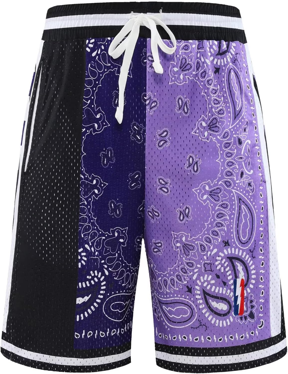 BOOMLEMON Men's Basketball Shorts Workout Athletic Paisley Shorts Mesh Print Running Short Pants - Image 3