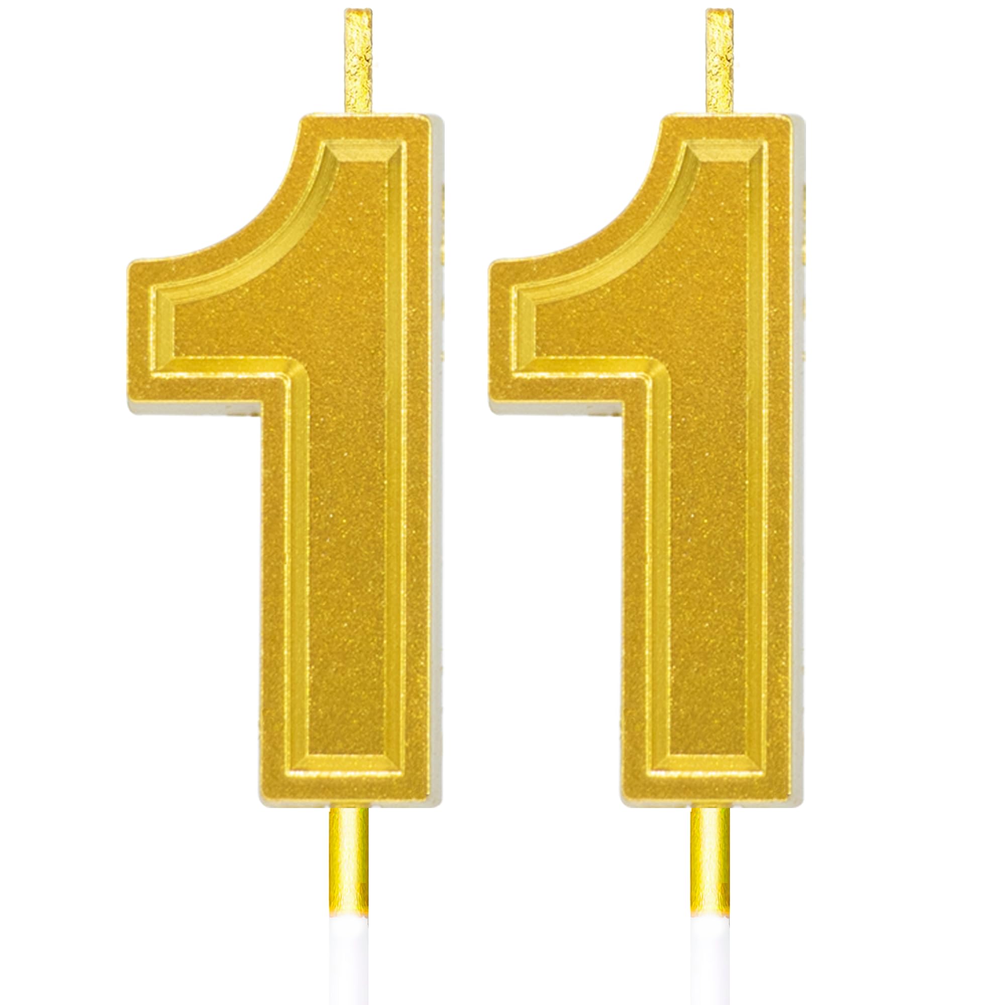 Toyventures Gold Number Birthday Candle 3D Designed Cake Topper Decorations For Happy Birthday Candles Wedding Anniversary (, 11)