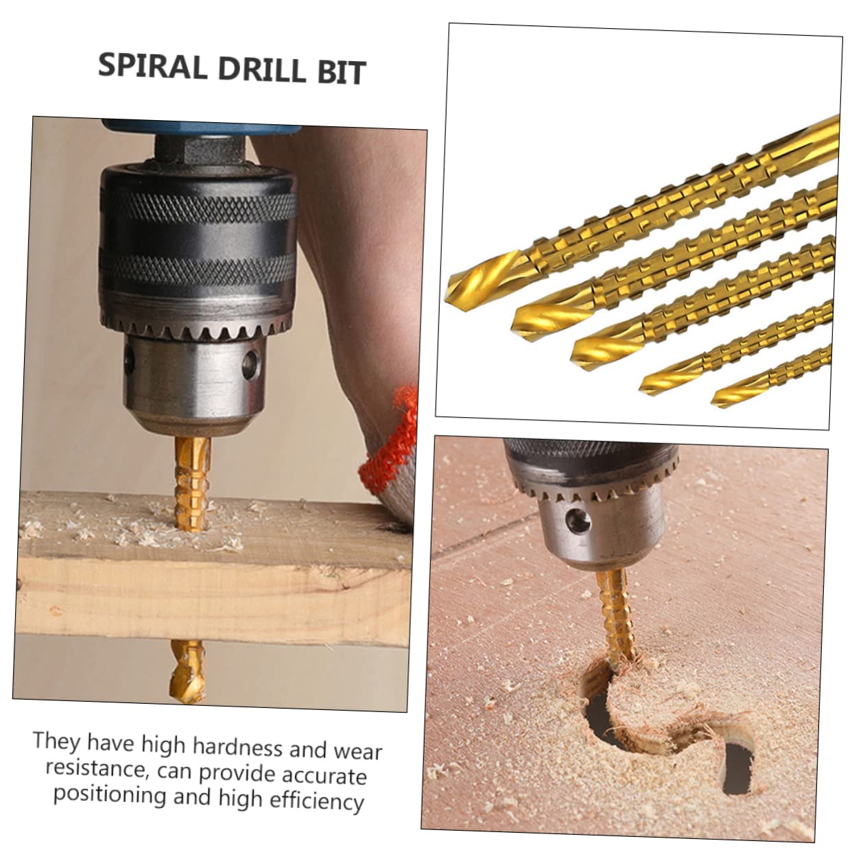 Housoutil 2sets Efficient Metal Carpenter Tool Serrated Drill Bits Metal Spiral Drill Bits Set for Aluminum Plastic 6pcs*2
