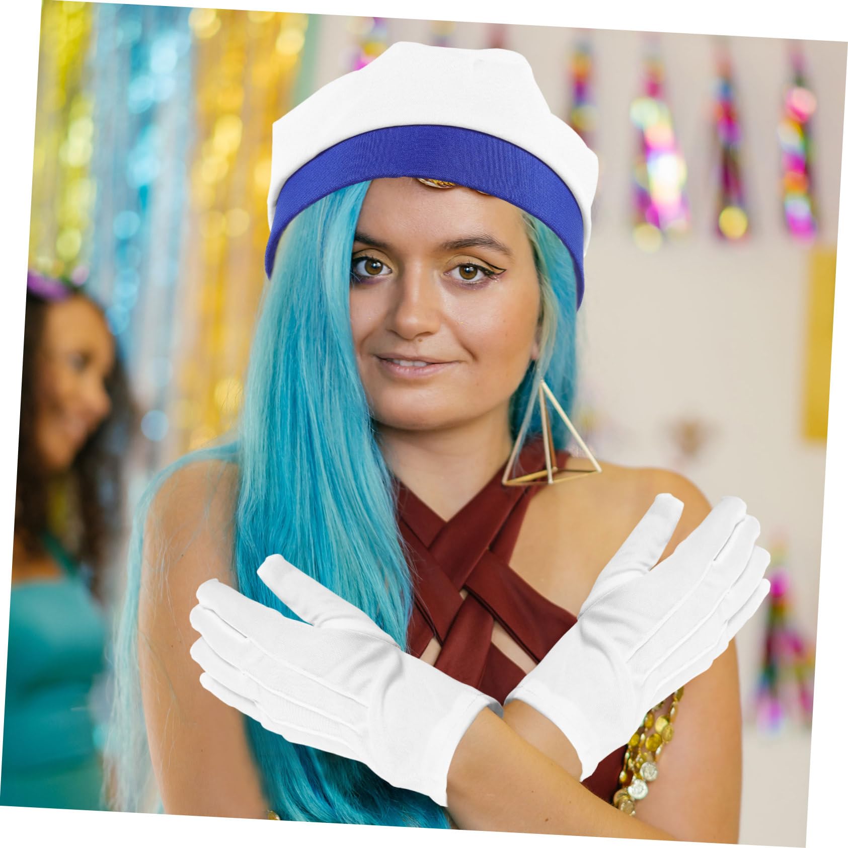 Ipetboom Captain Sailor Hat Set for Women Men Navy Sailor Cap Nautical Outfits Cosplay Party Accessory