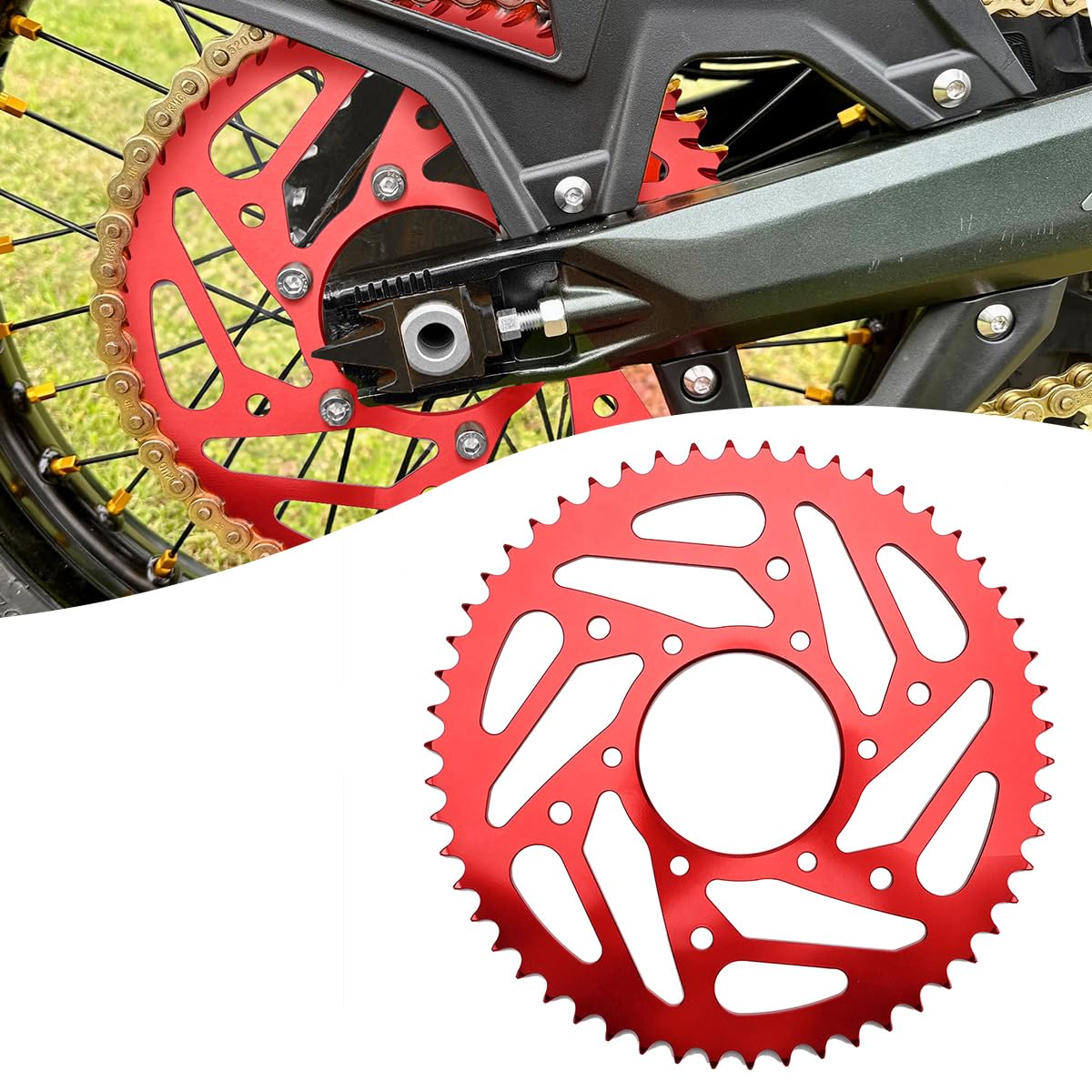 パーツ red line sprocket40t Canitu Red 54T Rear Sprockets,Aluminum Alloy Motorcycle Chain