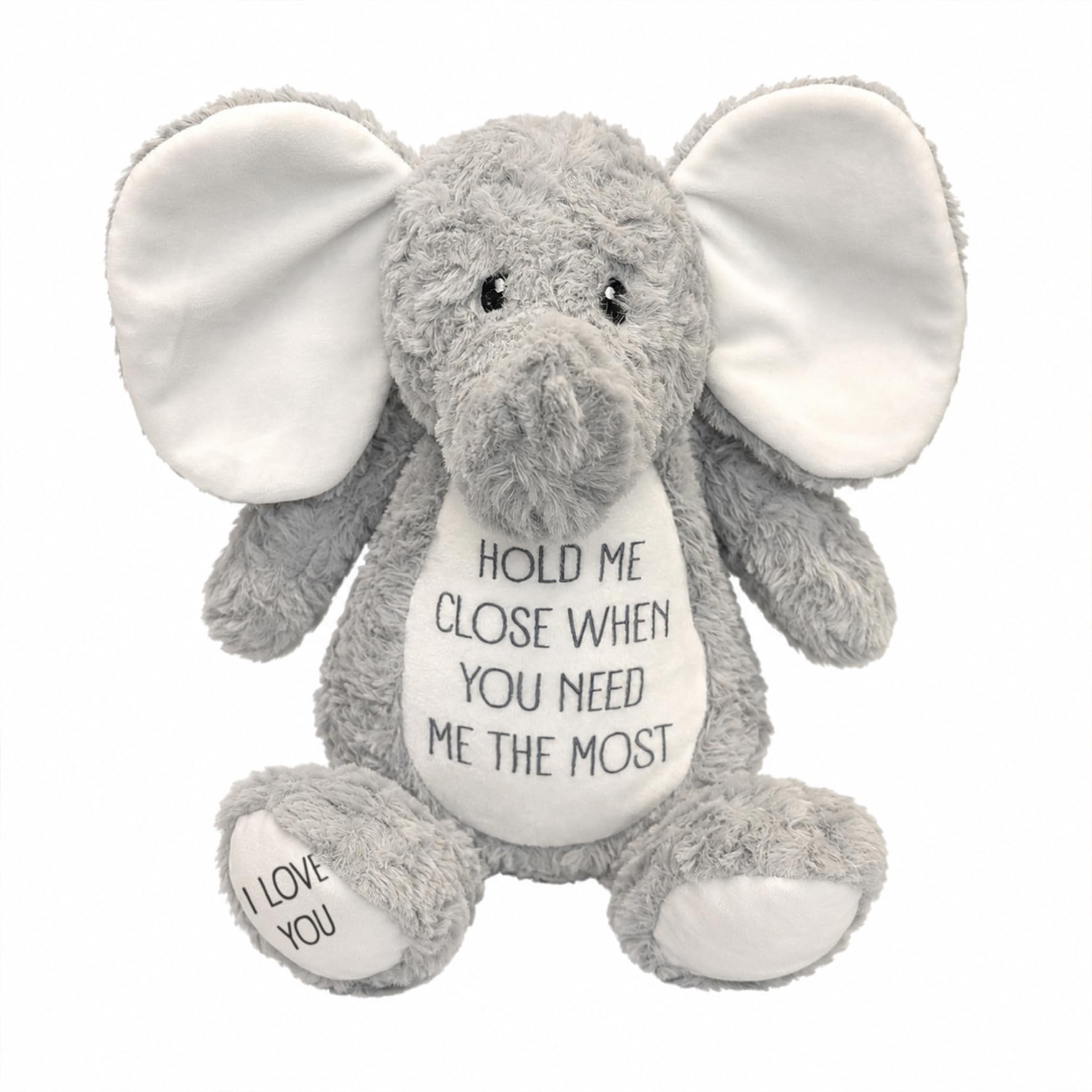 Silly Dog Designs - Hold Me Close Plushie - with Reassuring Message - Emotional Support Gift for Children & Loved Ones - Dinosaur, Unicorn, Capybara, Elephant or Owl (Personalised - Elephant) — image 1
