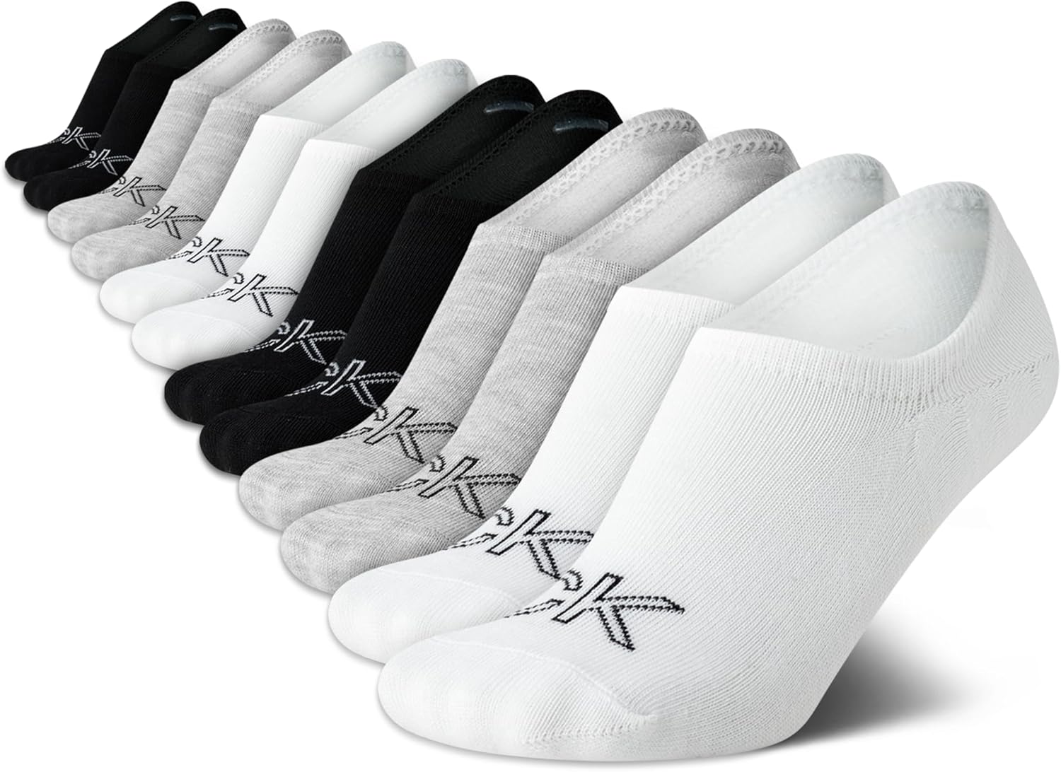 Calvin Klein Womens No Show Socks - 12 Pack Lightweight Cotton Blend Invisible No Slip Sneaker Liner Athletic Socks for Women
