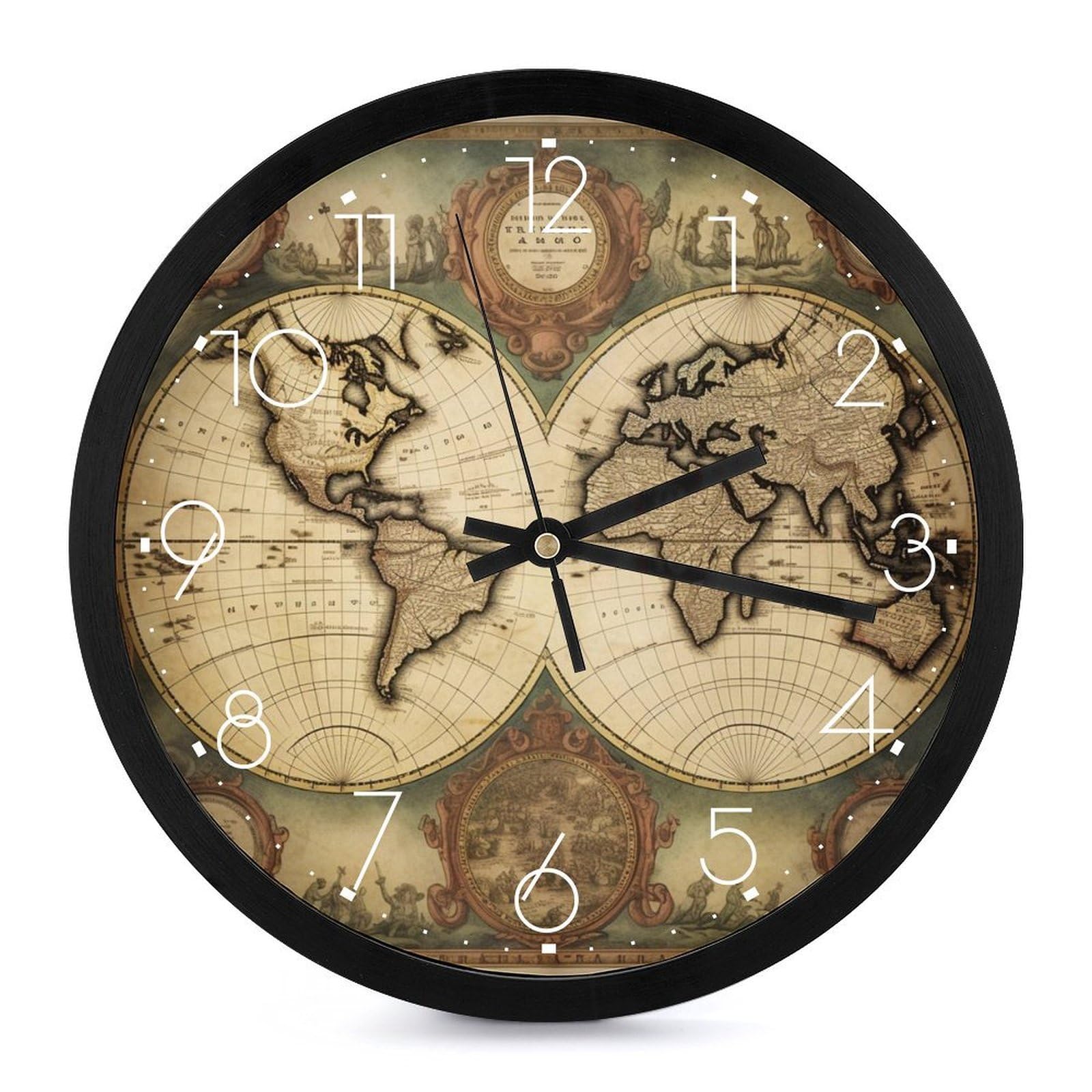 Horloge murale moderne ronde de 25,4 cm silencieuse à piles pour salon