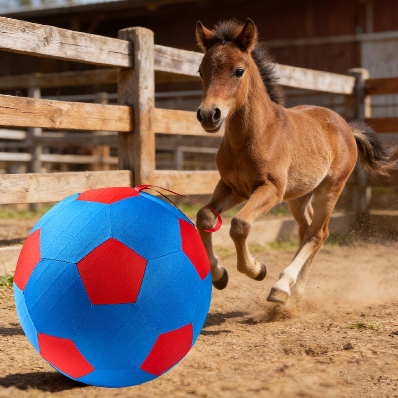 Generisch Herding Ball für Hunde, bissfester Treibball für Hütehund, aufblasbarer Hundeball, interaktiver Hundespielzeugball für das Training, 45 cm bis 65 cm (Rot_55cm)