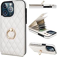 Vista 23 de Folosu Funda compatible con iPhone 13 Pro Max con soporte para tarjetas, rotación de 360°, soporte de anillo de dedo con función atril, protección