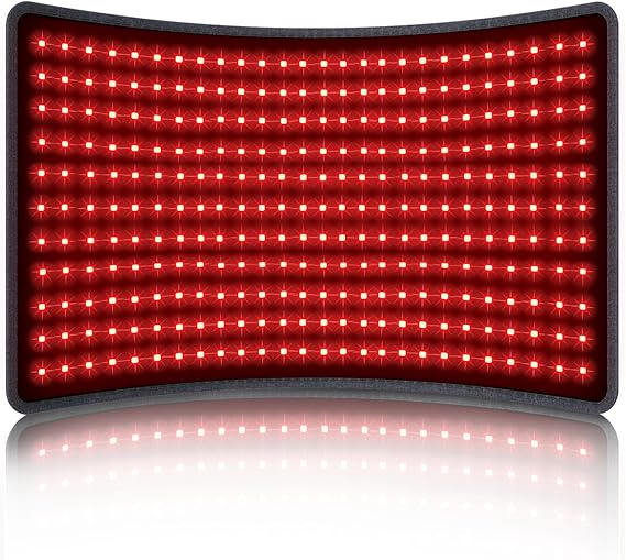 Comfytemp Large 24" x 12" Red Light Therapy for Body, Infrared Light Therapy Pad, Red Light Therapy Wrap for Back Muscle Pain Relief, 4 Mode & 3 Strength