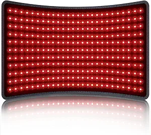 Comfytemp Large 24" x 12" Red Light Therapy for Body, Infrared Light Therapy Pad, Red Light Therapy Wrap for Back Muscle Pain Relief, 4 Mode & 3 Strength