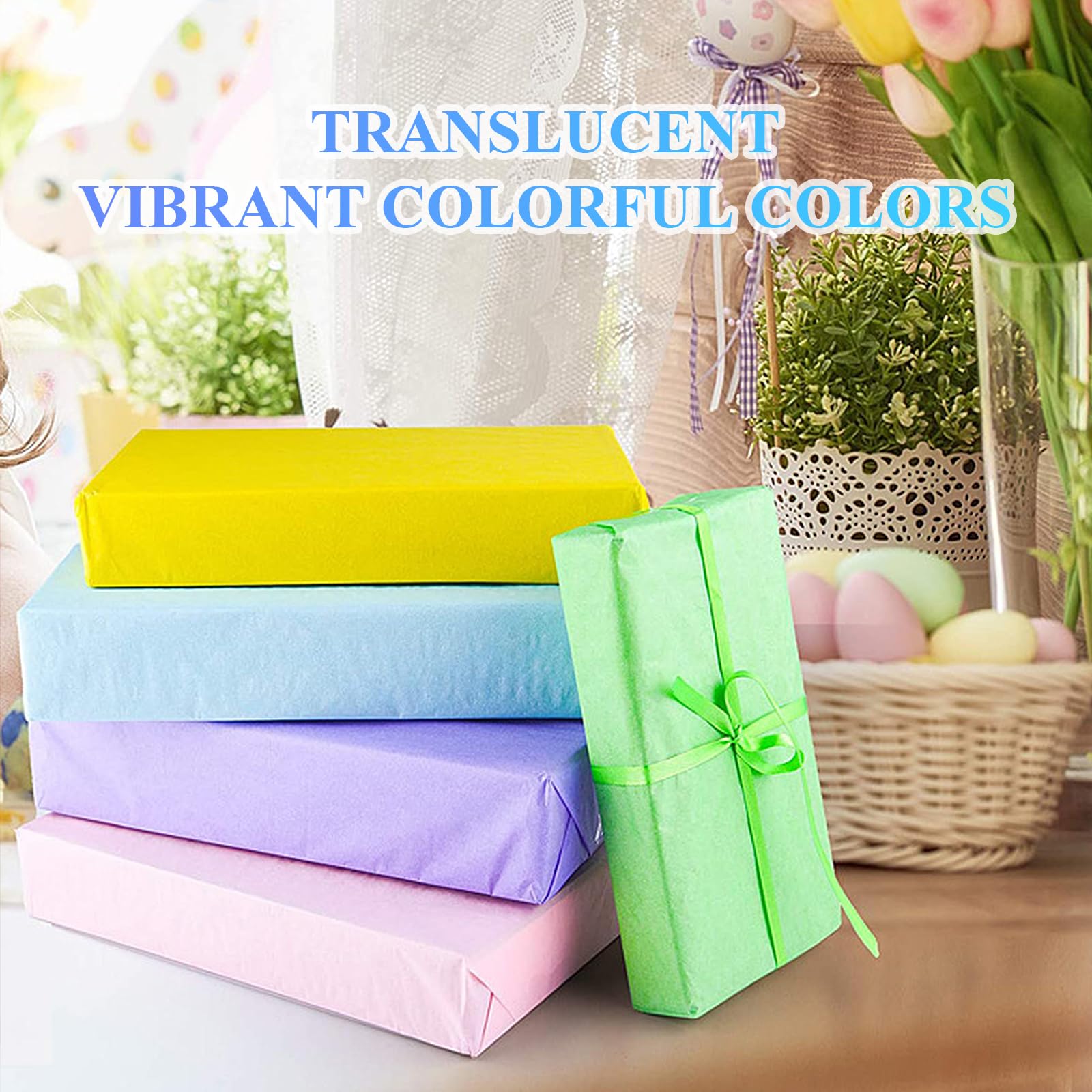 100 Feuilles Papier De Soie 20 Couleurs - 50x70 Cm - Pour Emballage Cadeaux, Déco, Artisanat - 17g/m²