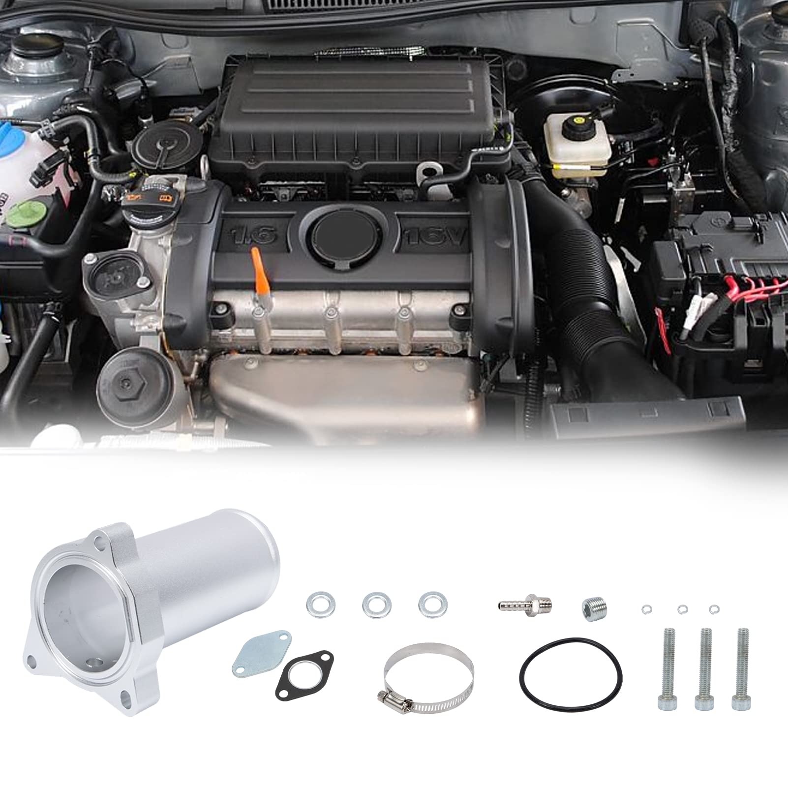 Kit Vanne EGR Swgaunc Suppression EGR 1.9 TDI 130/160 CV - Tuyau Métal Argent