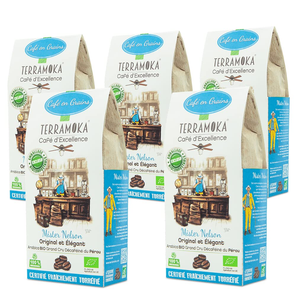 TERRAMOKA - Exzellenter Bio-Kaffee - 100% reiner Arabica aus Peru - Fruchtig, nuanciert und rassig - 300 Kapseln Kompatibel Zero Waste - Mr Albert- Frankreich