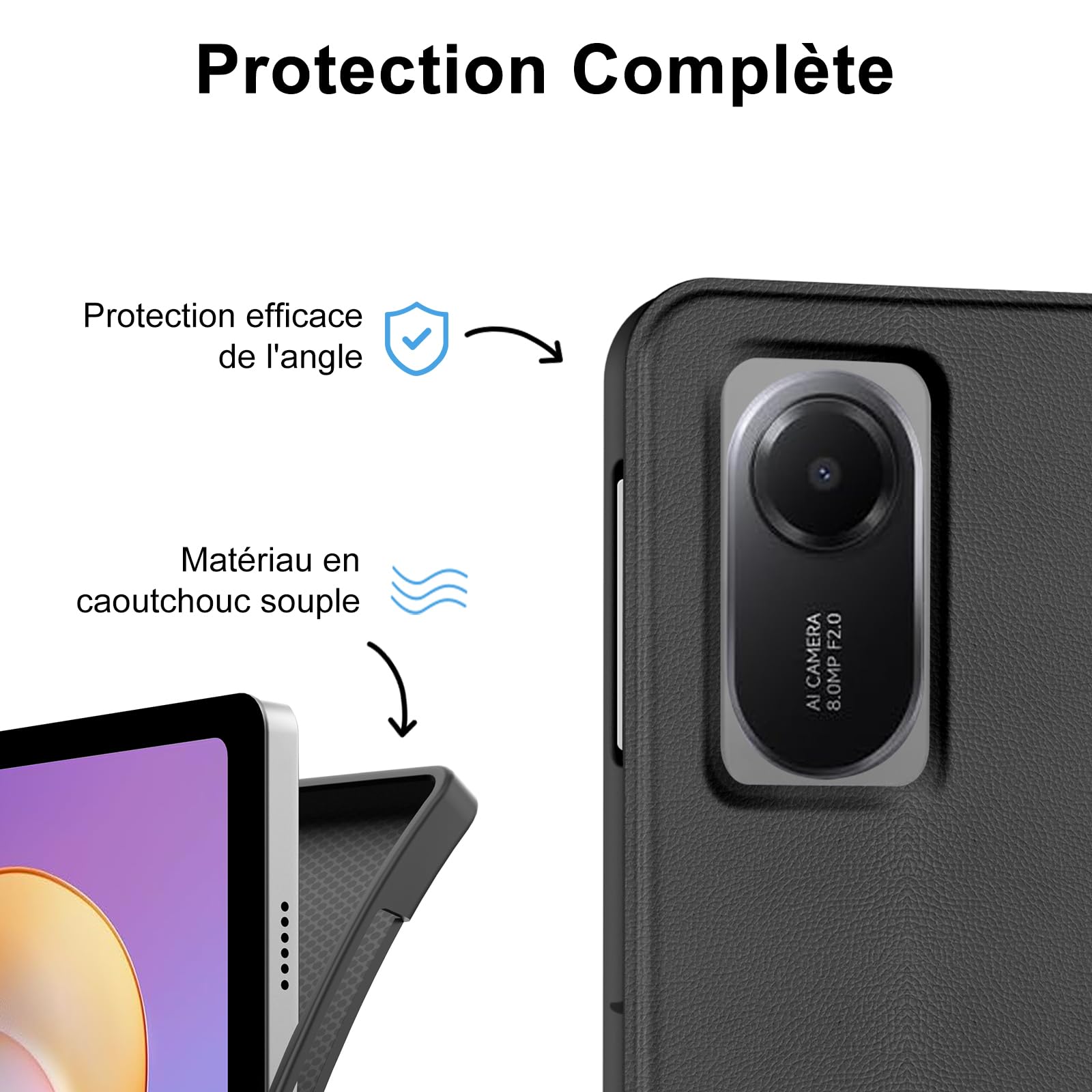 SENGBIRCH Cover Tastiera per Xiaomi Redmi Pad 2 11 2025 - AZERTY Francese Tastiera Staccabile Senza Fili Bluetooth per Xiaomi Redmi Pad 2 11 Pollici 2025, Blu