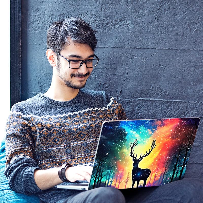 Image of Floral F40 Top+Wrist Pad Vinyl Laptop Skin /Sticker /Cover for 14 Inches Laptops Laminated-Removable-HD Quality Compatible for Hp-Dell-Sony-Lenovo-Asus etc.(13.8x9.6 Inches)