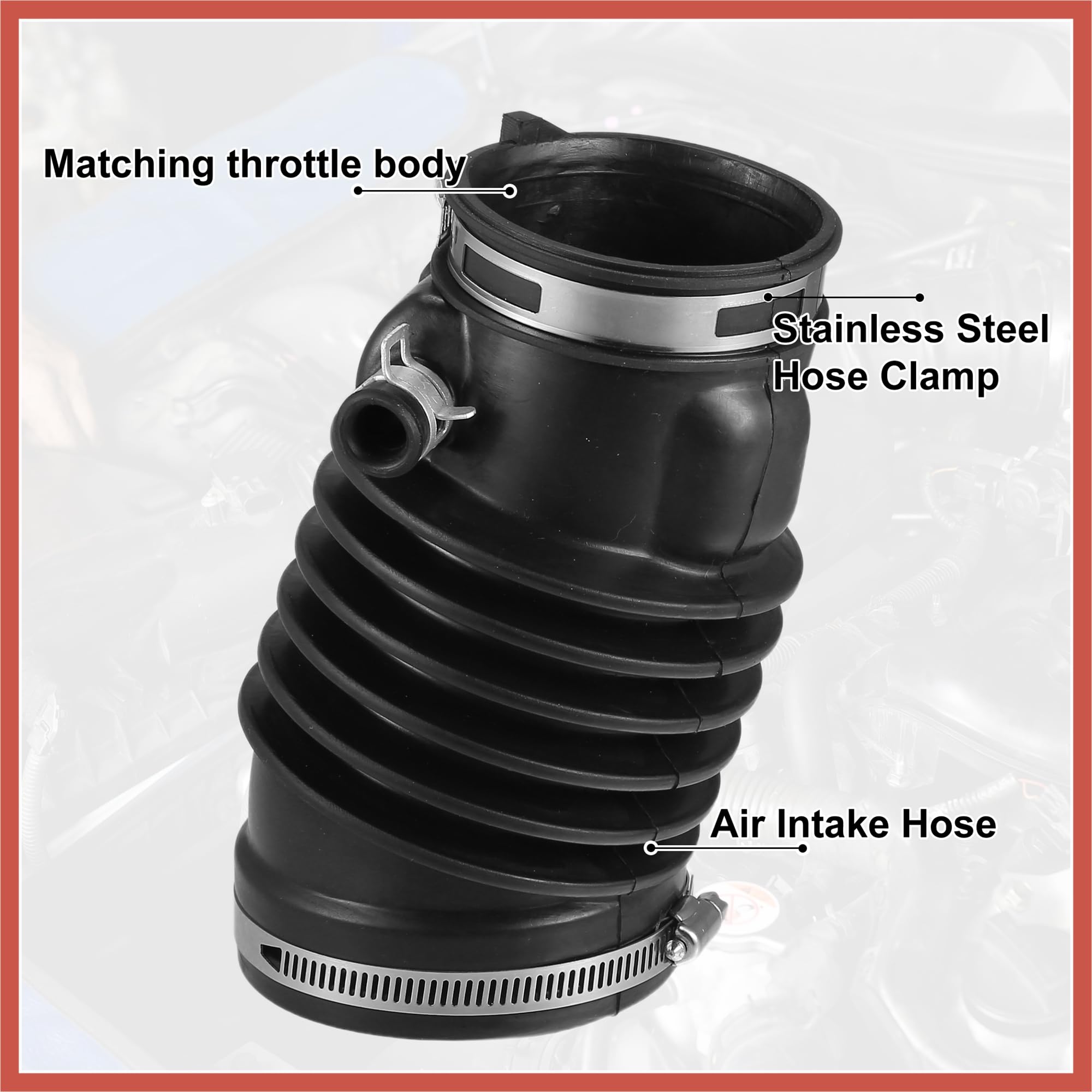 ABSOPRO Air Cleaner Intake Hose Tube With Clamps For Acura TL 2007-2008 - Replacement 17228-RDA-A00 - View #9