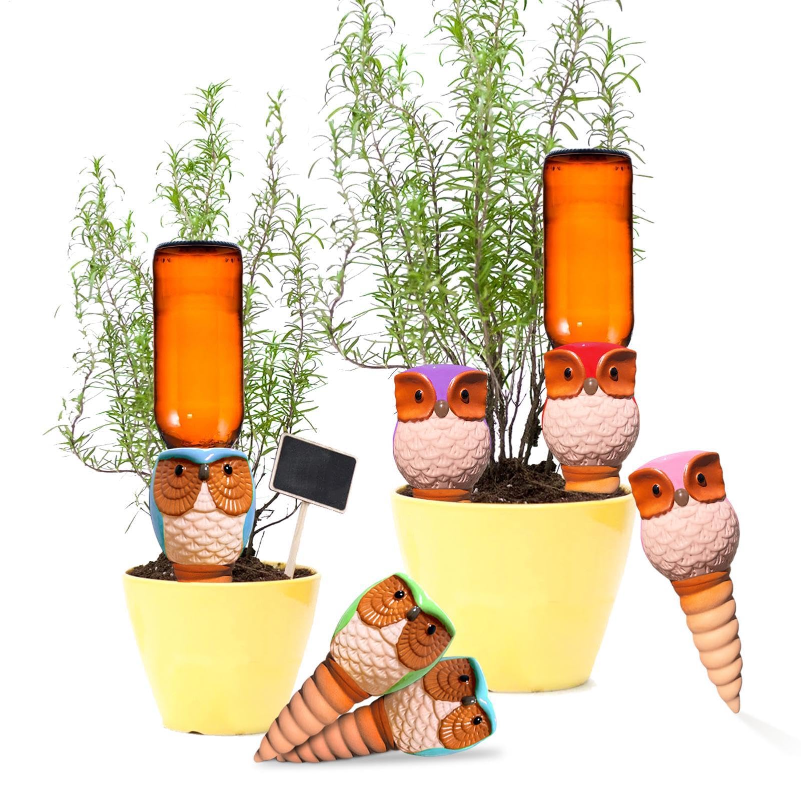 Pflanzenwässerungspikes, Wasserspikes für Outdoor -Pflanzen Eulen | Automatische Pflanzenwasserer für Innen- und Außenblumen im Urlaubs selbstbewusstseinsgeräte