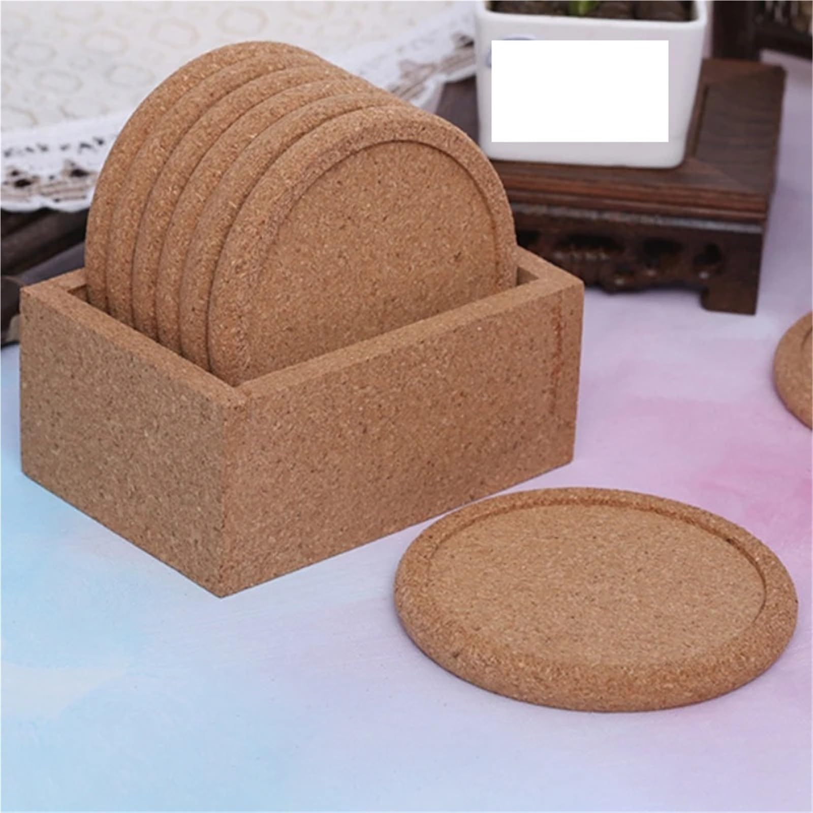 sous-Verres Dessous de Verre Ronds en liège for Tasse à thé, 10 pièces, Tapis for Tasse à café, napperons for Boisson, Tapis de Table à vin, décor pour La Maison, Le Bureau