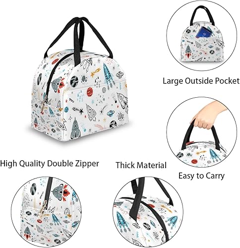 Miniatura 5 de Solar System Lunch Bag Insulated Lunch Box for Men Women Lunch Tote Bag Leakproof Meal Prep Bag Cute Lunchbag Lunchbox Cartoon Planet Lunch Bags for