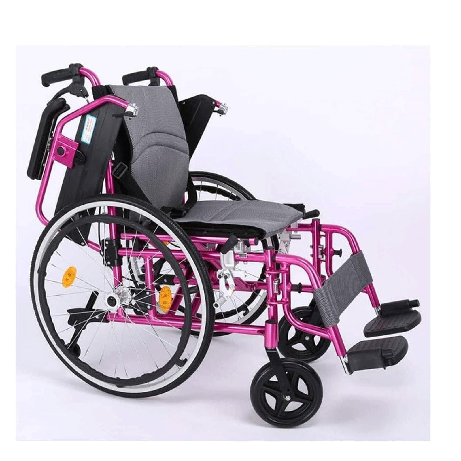 Silla de Ruedas Plegable Ultraligera para Adultos Silla de Ruedas Manual Ligera Autopropulsable/Red