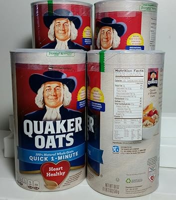 Quaker Oats 100% Whole Grain 1 Minute Oatmeal 18 oz 4 Pack4