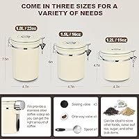 Vista 3 de ShanSon Recipiente hermético para café de acero inoxidable, recipiente de almacenamiento de granos de café con cuchara, recipiente de café