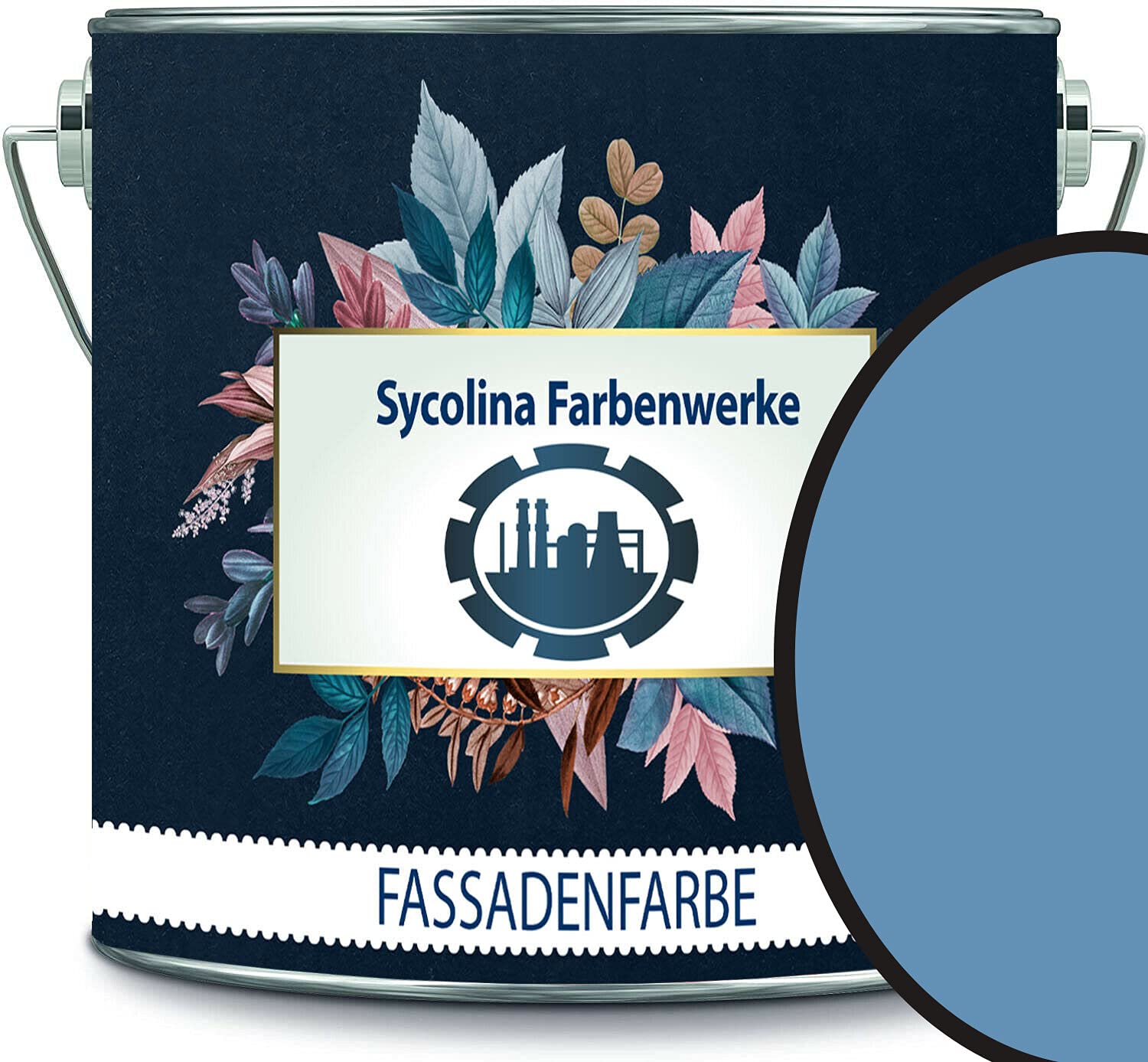 Farba fasadowa z efektem lotosu wysokiej jakości farba na bazie żywicy silikonowej kolor podstawy RAL 5024 pastelowy niebieski // kolory Sycolina