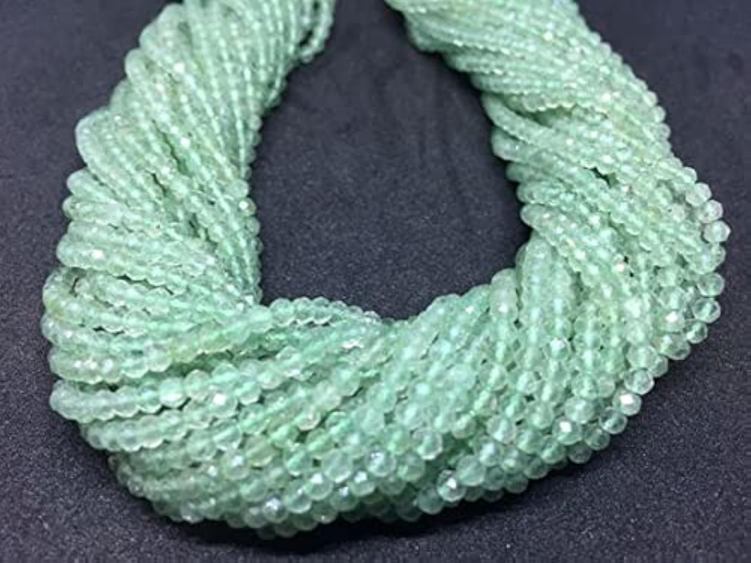 Perles en aventurine verte 3mm pour fabriquer des colliers en pierres fines