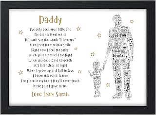 Beecreative PERSONALISED Dad, Daddy, Grandad POEM from Son, Daughter - Christmas, Fathers Day, Birthday Keepsake Gifts for Him - Birthday, Christmas, Fathers Day - 1, 2 or 3 Children Designs