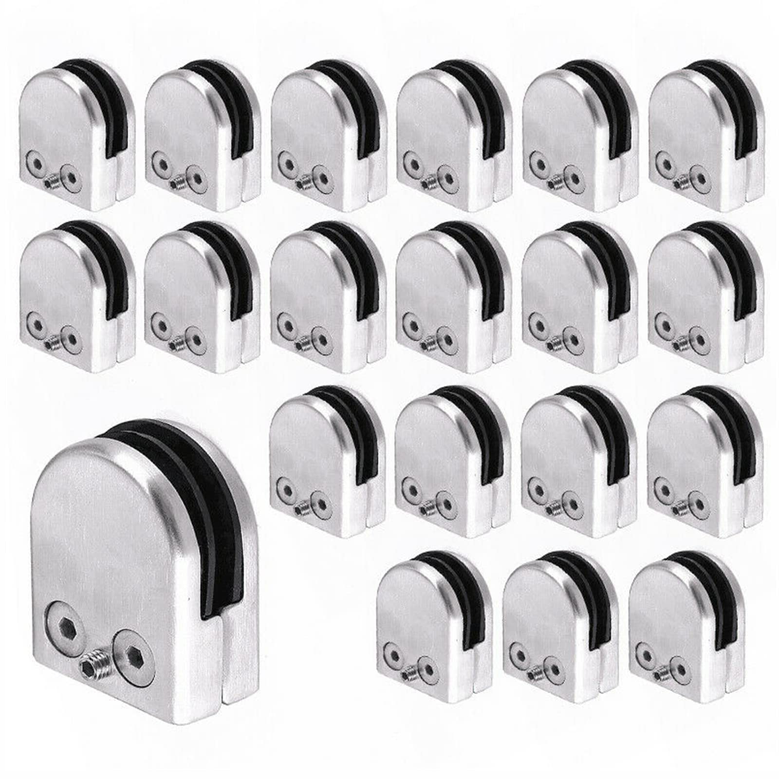 Mila-Amaz 8 stuks glasklemmen, verstelbare glashouder, solide zinklegering, glashouder, klembevestiging voor 6-8 mm dik glas en acrylglas