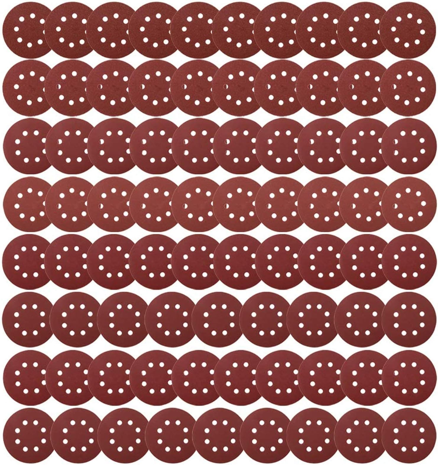 Coceca80pcs Orbit Sander Sandpaper Assorted 40 60 80 100 150 180 240 320 Grits For Power Random Orbit Sanders