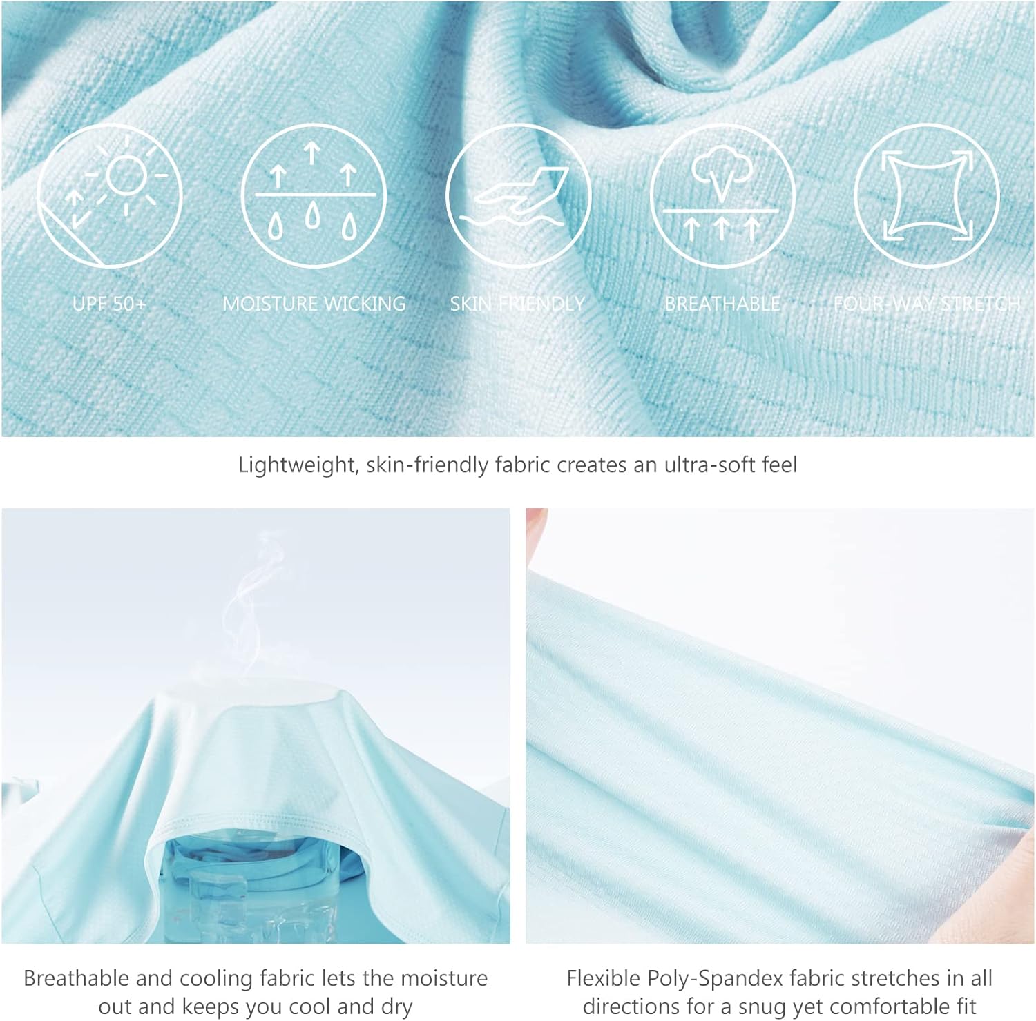 Lightbare Women's UPF 50+ Full Zip Hoodie Jacket Long Sleeve Hooded Sun Shirt with Pockets - Image 4