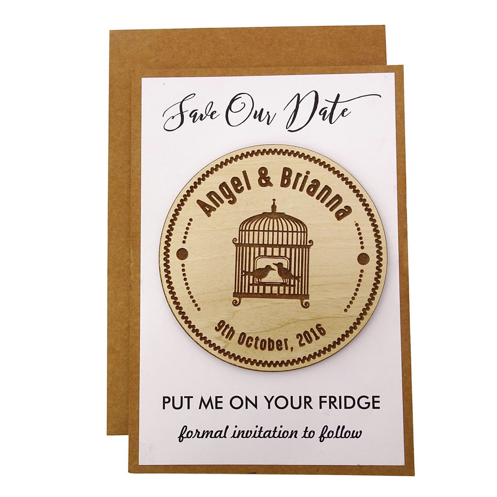 Aimant de bois sur mesure décoration frigo pour anniversaire de mariage 50 ans