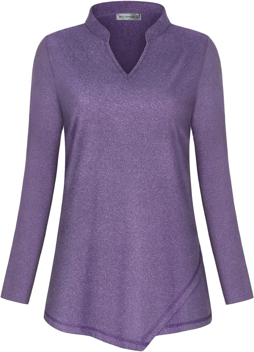 MISS FORTUNE Women's Polo Shirts, Golf V-Neck Workout Tops, Moisture Wicking Ladies Golf Shirt Loose Fit for Tennis Yoga