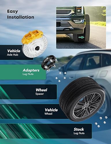 Miniatura 8 de YHTAUTO Espaciadores de rueda de 5 x 4.5 pulgadas de 1 pulgada para SJ ZJ WK KJ KK XJ YJ TJ JK JL Jeep Grand Cherokee, Wrangler, Cherokee, Chrysler,