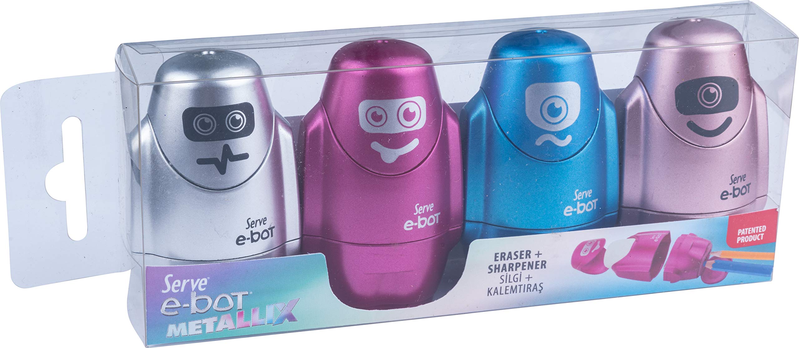 Serve E-Bot Silgili Kalemtiras Metalik 4lu
