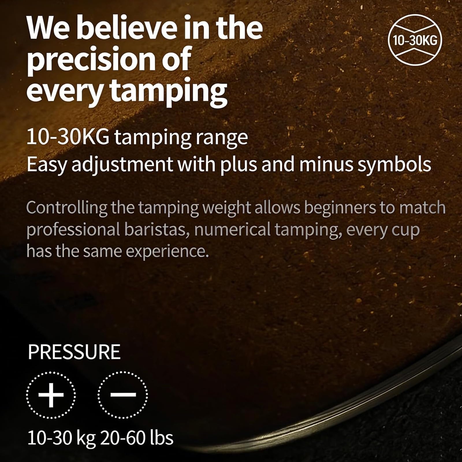 Elektroniczny ubijak do kawy, automatyczny ubijak do espresso 58 mm, regulowany uchwyt na kolbę filtra, regulowany nacisk 22-66 funtów (ok. 10,7-29 kg), elektryczna prasa kawy