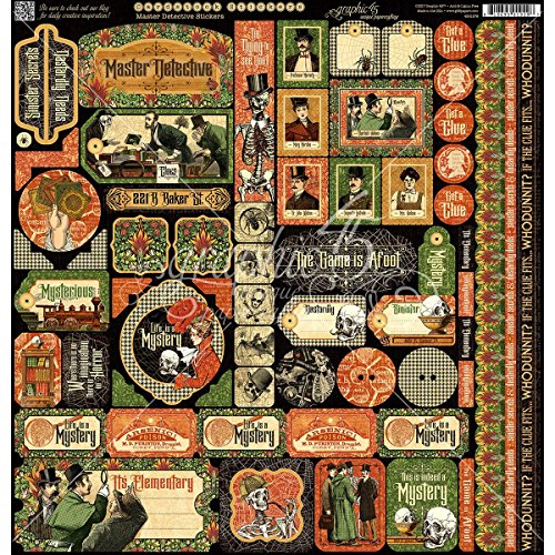 Graphic 45 Master Detective Deco Stickers
