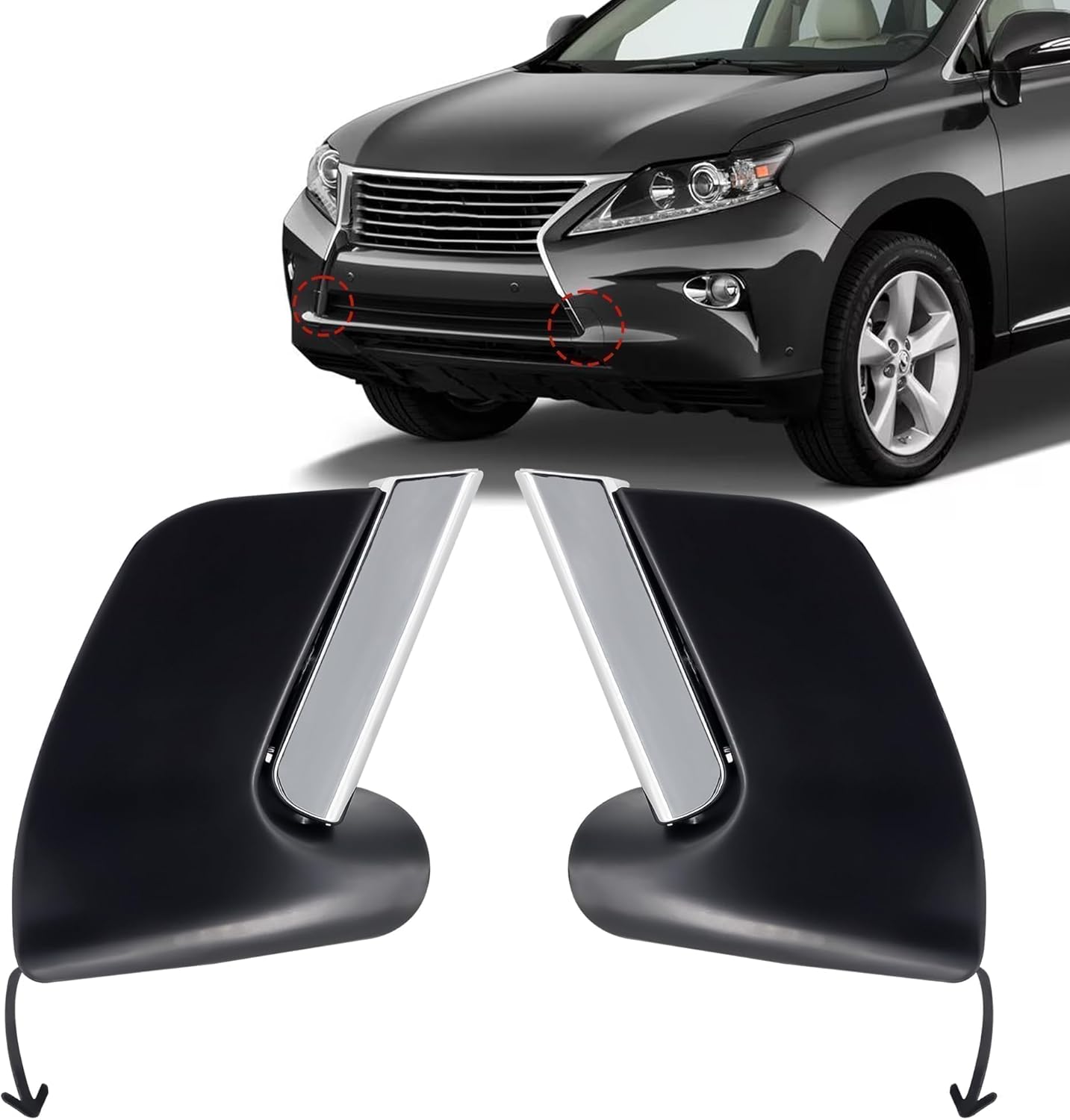 Left & Right Front Bumper Trim and Lower Towing Fits For Lexus RX350 / RX450H 2013 2014 2015 Replace 531250E050 531260E050 521270E921 521280E921
