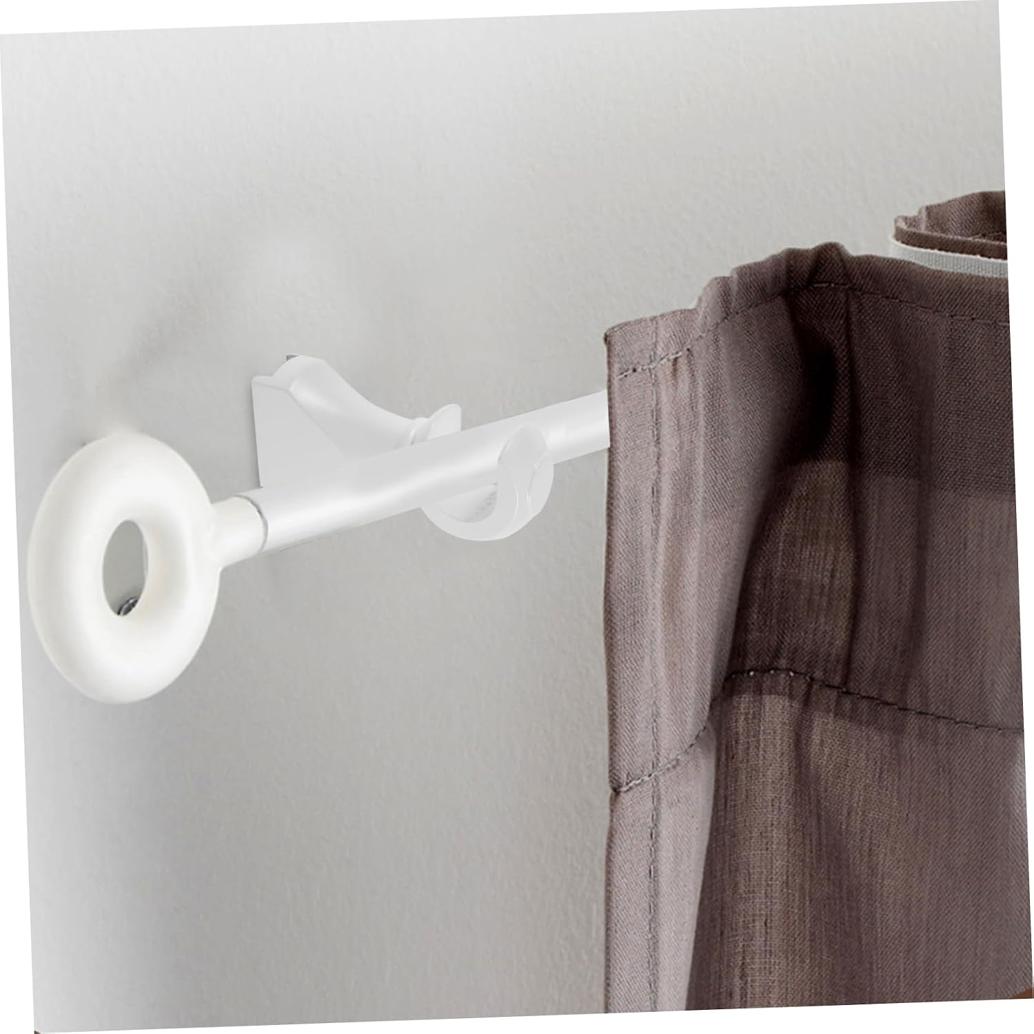2Pcs Curtain Rod Brackets Heavy Duty Support Holders for Rods Elegant Design for Window Closet Bathroom More Reusable Curtain Rod Accessories