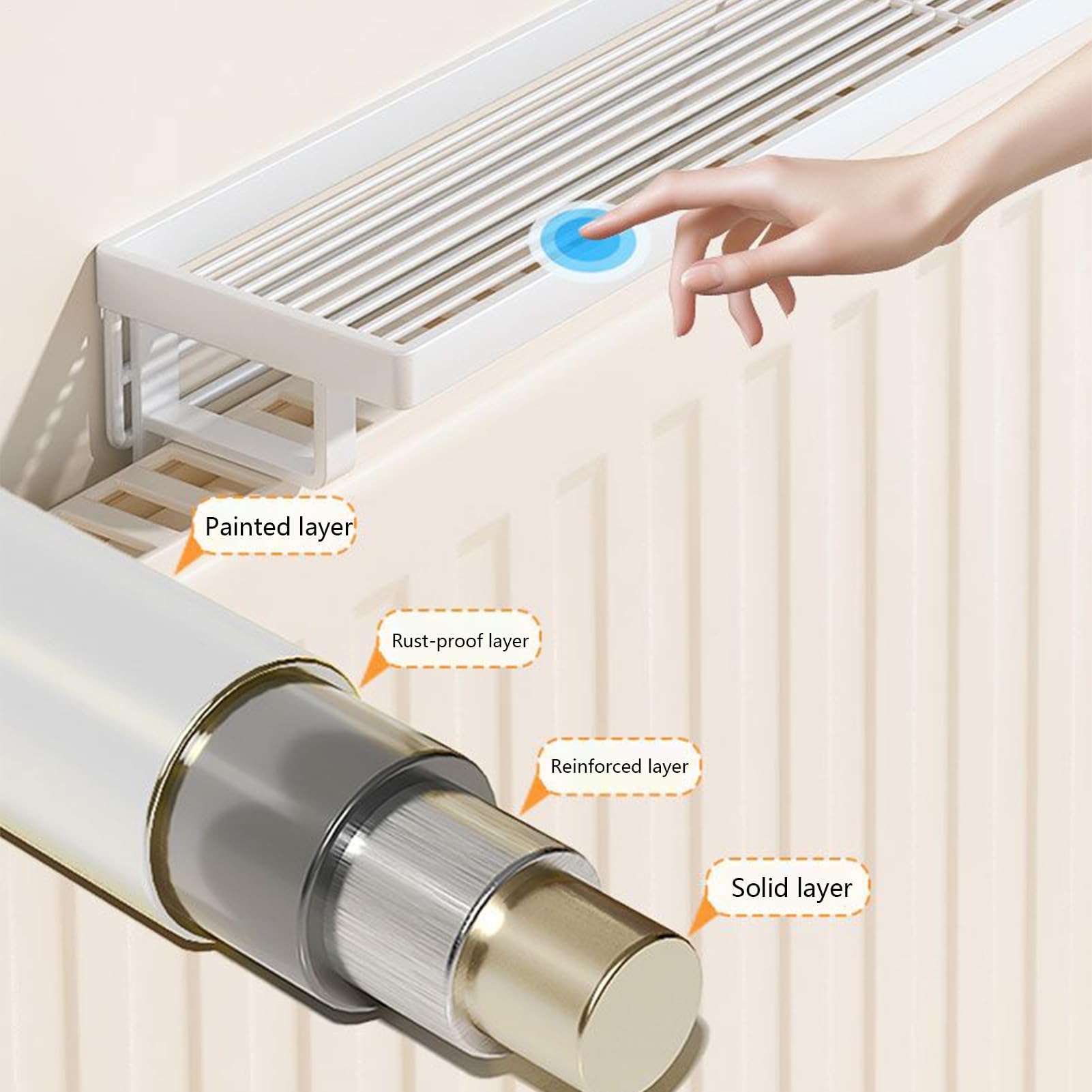 Mensola per termosifone, in metallo, resistente al calore, 50 x 12 x 7 cm, per la casa, la cucina, il soggiorno, gli accessori per termosifoni