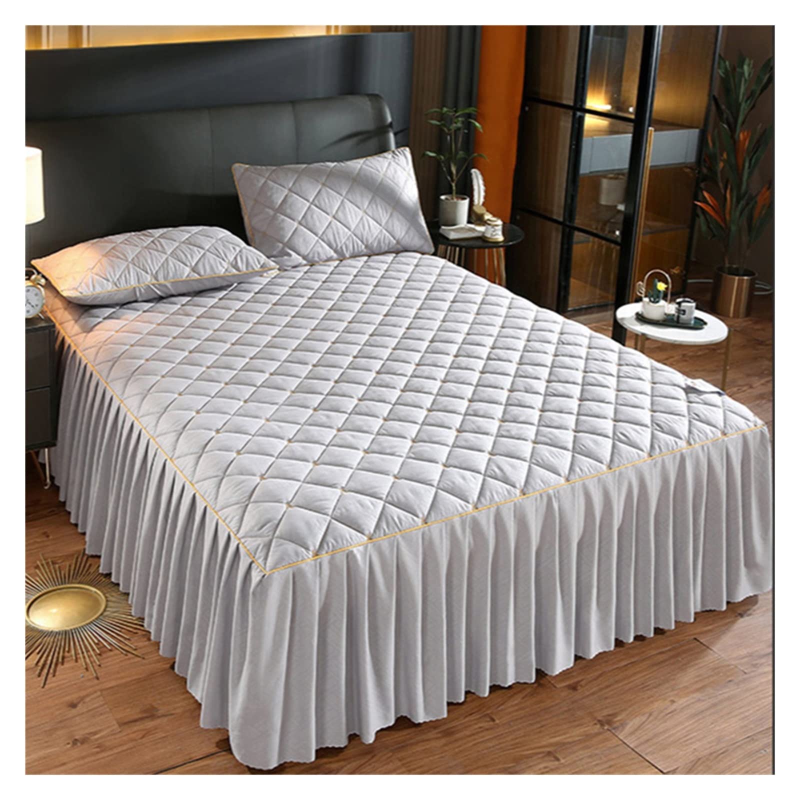 Couvre-lit matelassé épais isolant et brodé pour une protection optimale du lit