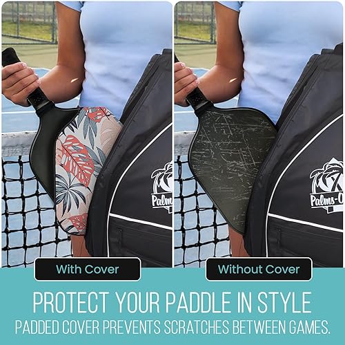 Vista 199 de Palms-O-Aces Pickleball Paddle Sleeve Lightweight Padded Canvas Covers for Paddles Protective Racket Case with zipper Standard & Elongated