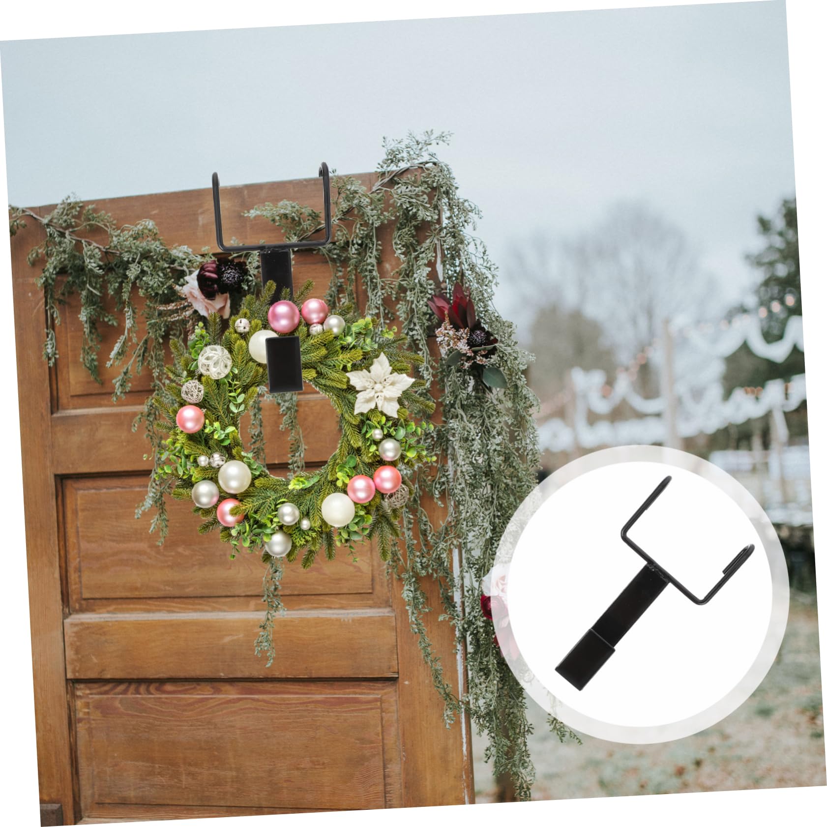 Garneck 2pcs Hooks for Garland and Wreath Hanging Wall Hooks for Holiday Decor Suitable for Front Doors Versatile for Coats Hats and Handbags