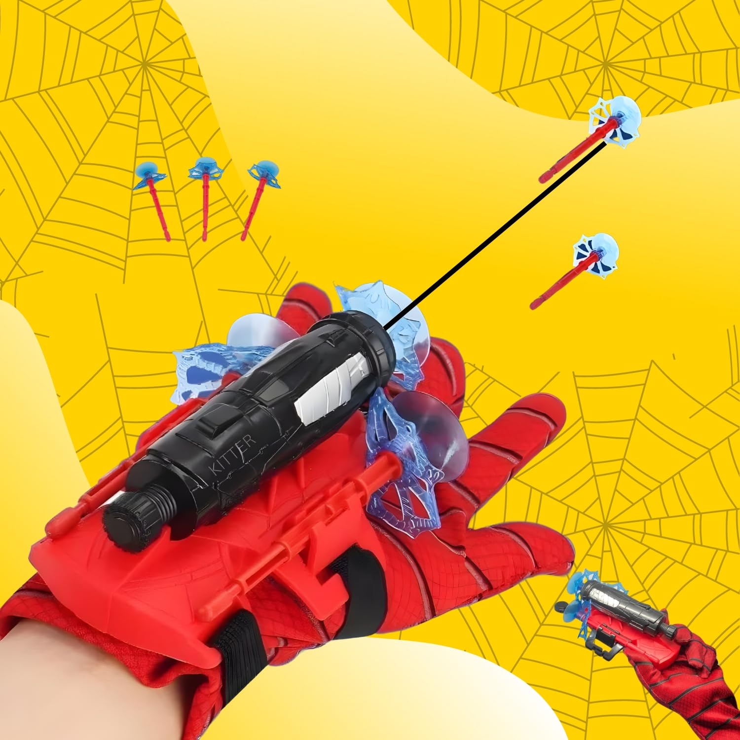 KITTER Spider Web Shooters Toy For Kids Fans, Spider Super Hero Launcher Wrist Toy Set, Spider Web Shooter For Boys|Hand Gloves Hero Web Launcher Wrist Toy Set|Superhero Toys For Kids,Red (B0CQTKX5ZM) Amazon Price History, Amazon Price Tracker