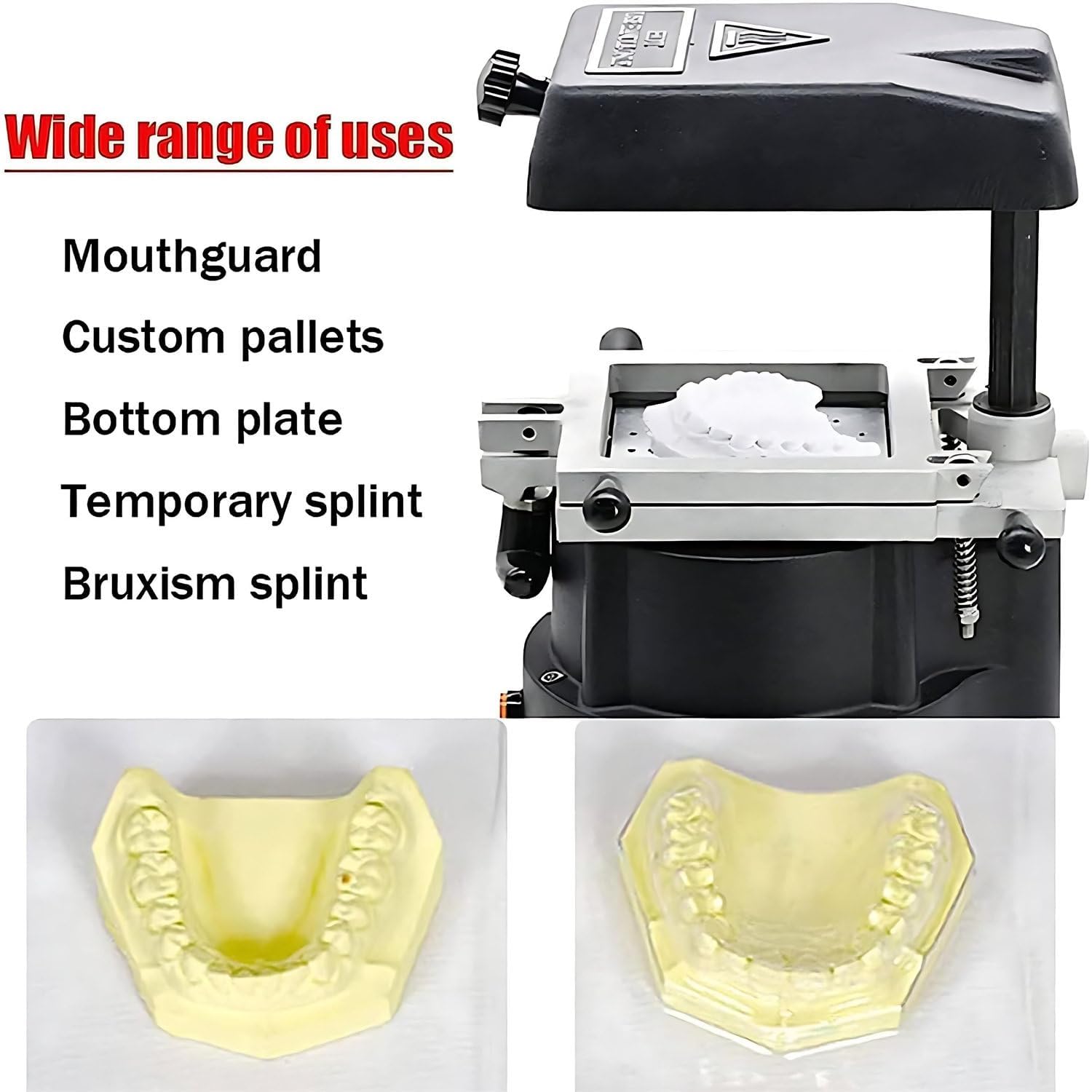 Dentystyczna maszyna do formowania próżniowego 1200 W do ortodontycznych uchwytów i formowania laboratoryjnego protezy, silna adsorpcja do precyzyjnego formowania i drukowania