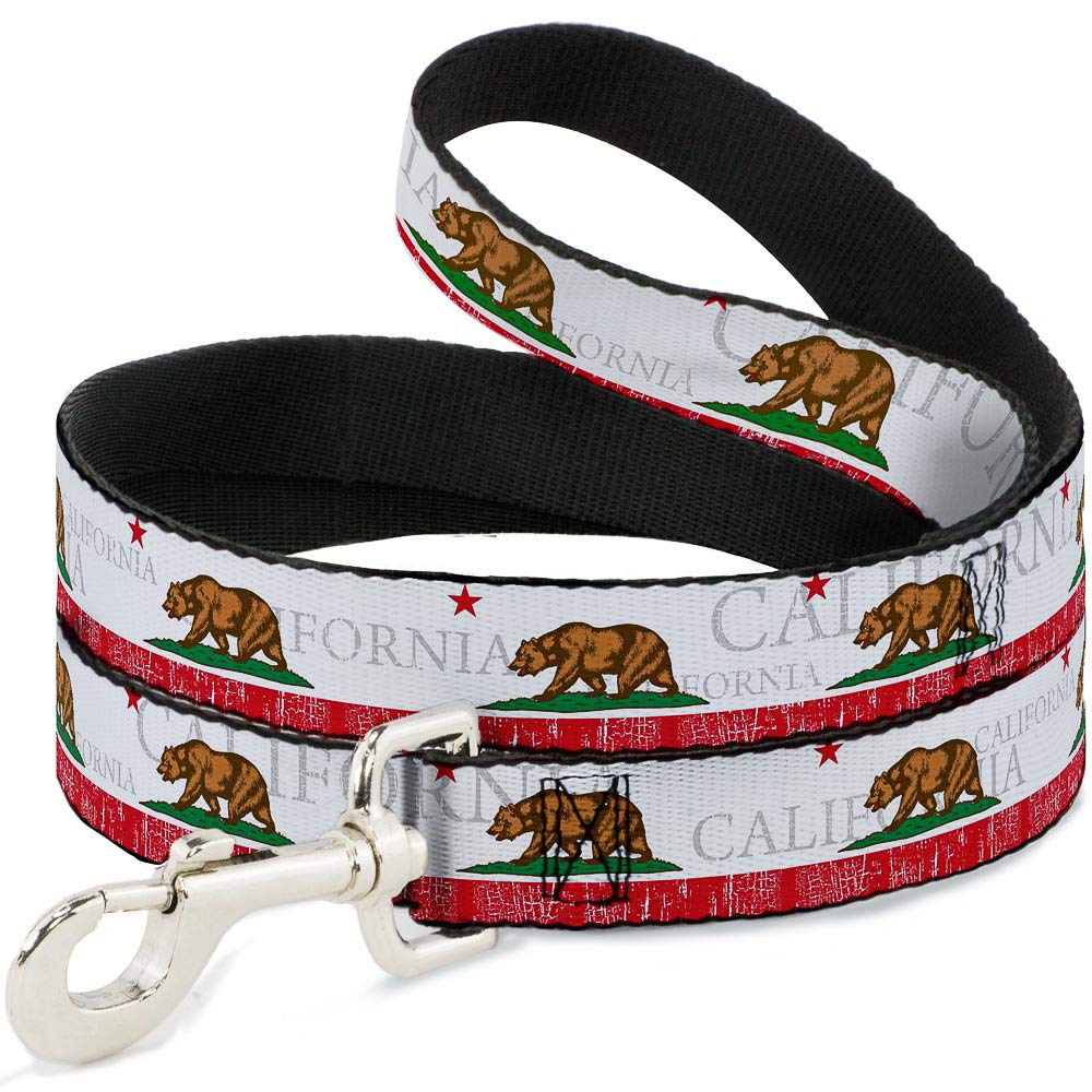Laisse pour animal de compagnie Buckle-Down motif Californie blanc gris rouge résistant